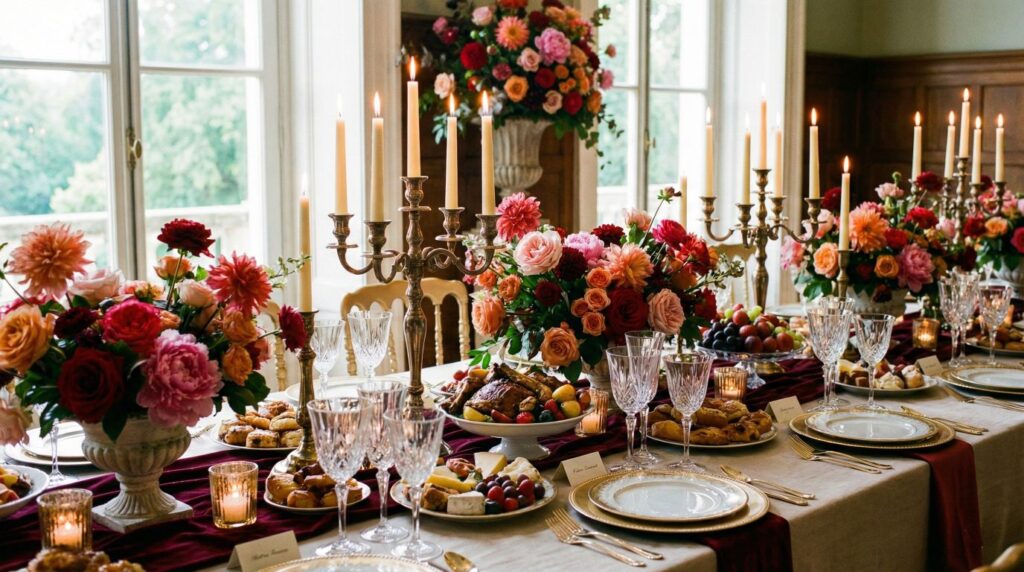 装花や料理をランクアップした豪華な結婚披露宴のテーブル