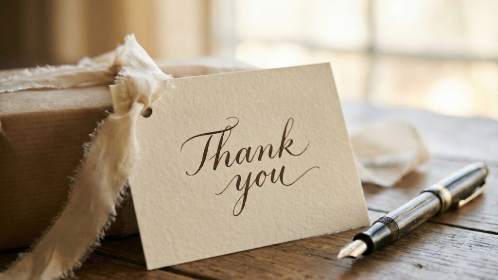 両親への感謝を伝える手書きのメッセージカード